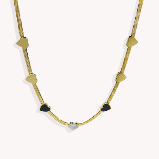 Lxalry 18K Gold Plated Stainless Steel Heart Necklace & Bracelet Set For Women - Waterproof, Hypoallergenic, Elegant Jewelry Gift For Girlfriend, Birthday, Valentines Day, Summer, Daily Wear